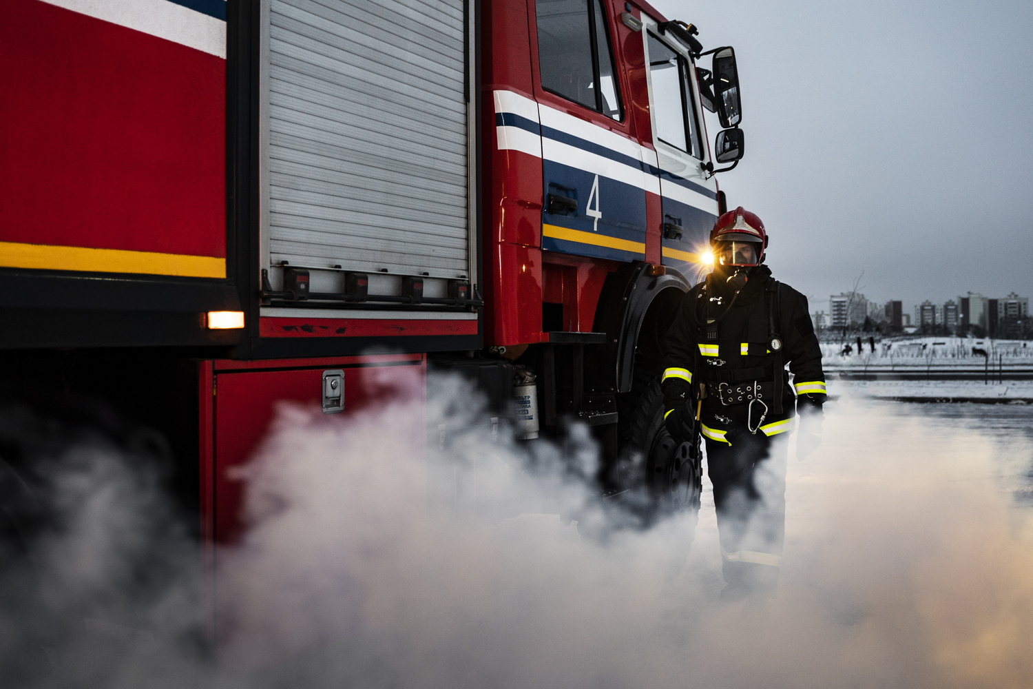 Vigile del fuoco camion amianto